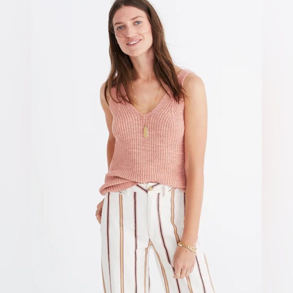 Madewell Coral Knit Tank Top